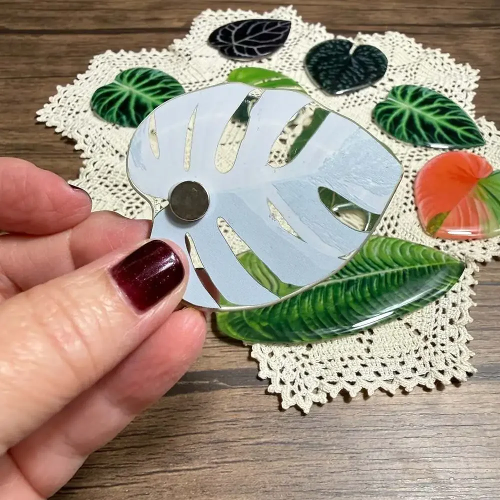 9pc Plant Leaf Shaped Fridge Magnets Decorative Refrigerator Magnets